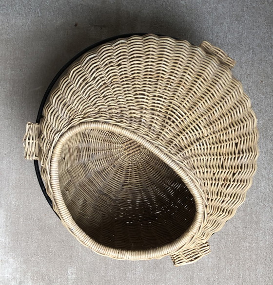 Image 1 of Wicker knitting basket with iron base