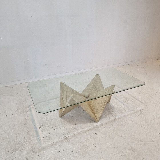 Image 1 of Vintage travertine coffee table, Italy 1980