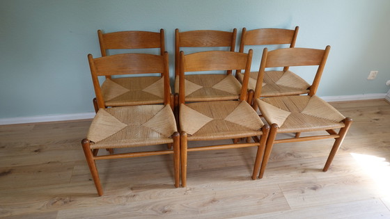 Image 1 of 6X Ch36 Dining Chair Carl Hansen & Sons Designed By Hans J. Wegner