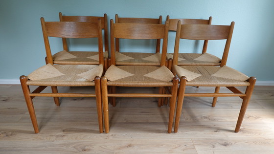 Image 1 of 6X Ch36 Dining Chair Carl Hansen & Sons Designed By Hans J. Wegner