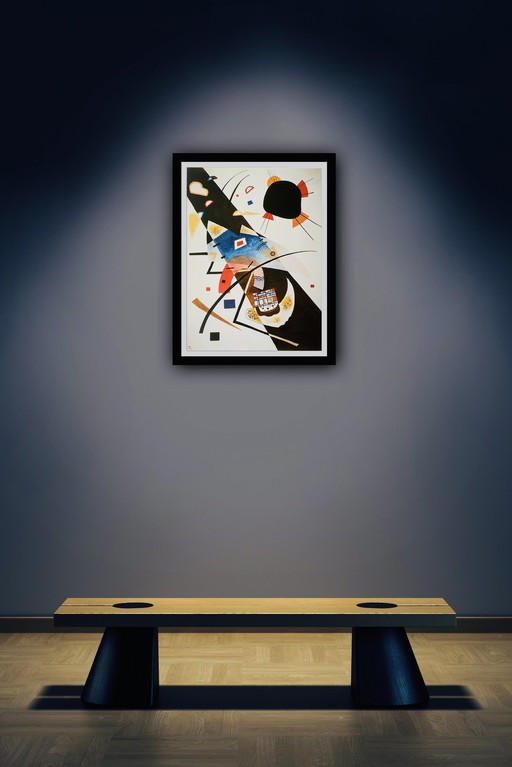 Wassily Kandinsky: "Deux Taches Noires, 1923". Signed In the Plate. Authorized Color Offset Lithograph.