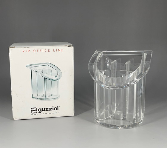 Image 1 of Guzzini transparent Lucite acrylic pen holder by Bruno Gecchelin