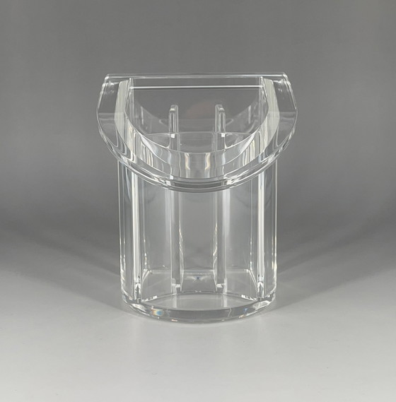 Image 1 of Guzzini transparent Lucite acrylic pen holder by Bruno Gecchelin