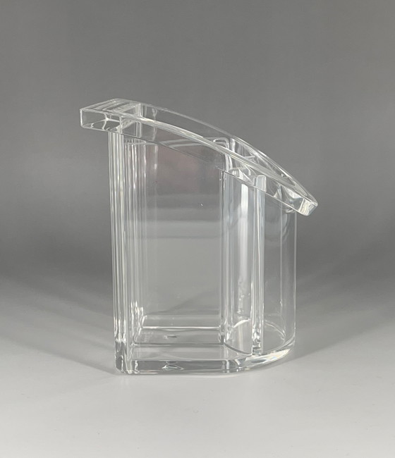 Image 1 of Guzzini transparent Lucite acrylic pen holder by Bruno Gecchelin