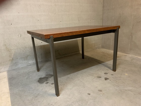 Image 1 of Dining Table "Pali" With Extension By Louis Van Teeffelen For Wébé 1960.