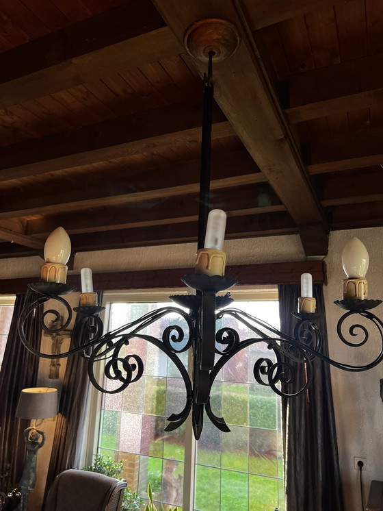 Image 1 of Chandelier Wrought Iron