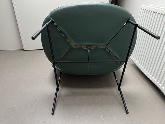 Image 1 of 2X Tacchini Kelly E Green Leather Lounche Chair