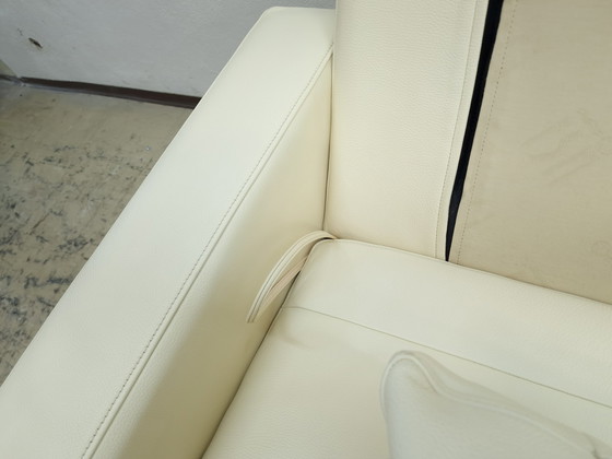 Image 1 of Fsm Clarus Canapé avec pouf, canapé fonctionnel en cuir Ottomane Couch