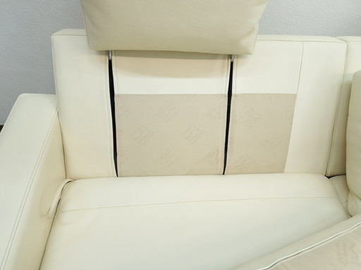 Fsm Clarus Canapé avec pouf, canapé fonctionnel en cuir Ottomane Couch