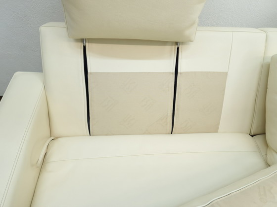 Image 1 of Fsm Clarus Canapé avec pouf, canapé fonctionnel en cuir Ottomane Couch