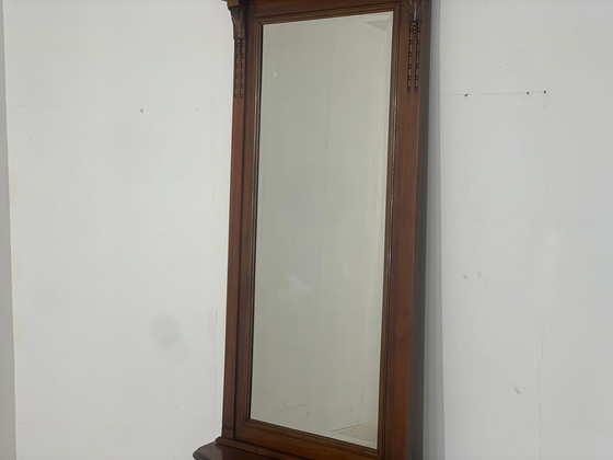 Image 1 of Miroir d'époque armoire d'entrée garde-robe miroir vers 1900