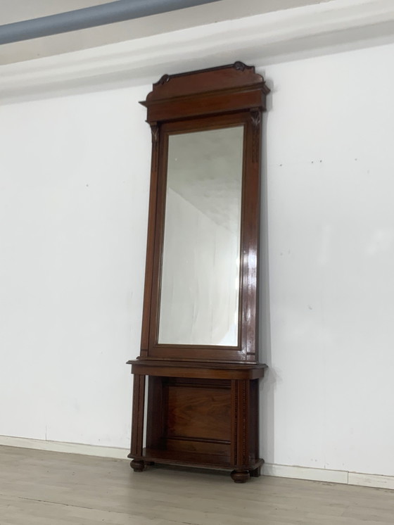 Image 1 of Wilhelminian style mirror hall cupboard wardrobe mirror around 1900