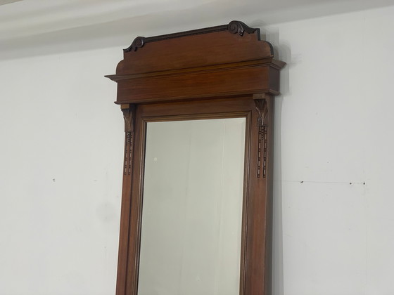 Image 1 of Miroir d'époque armoire d'entrée garde-robe miroir vers 1900