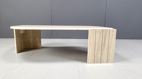 Image 1 of Vintage travertine coffee table, 1970s