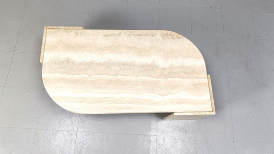 Image 1 of Table basse vintage en travertin, 1970