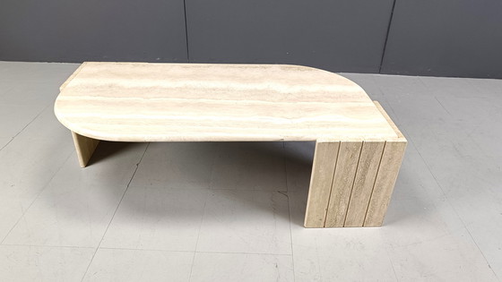 Image 1 of Table basse vintage en travertin, 1970