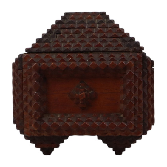 Image 1 of Scatola d'arte antica Tramp Art Folk Art