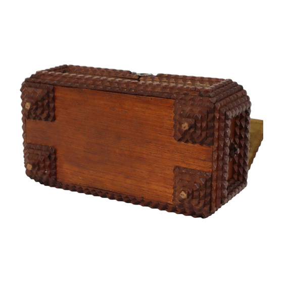 Image 1 of Scatola d'arte antica Tramp Art Folk Art