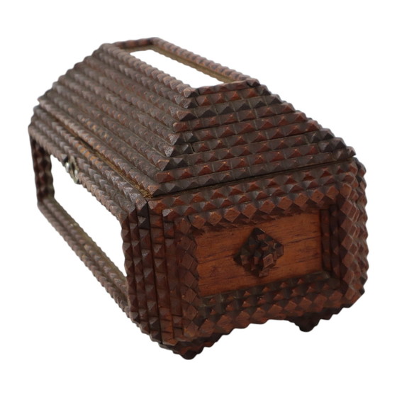 Image 1 of Scatola d'arte antica Tramp Art Folk Art