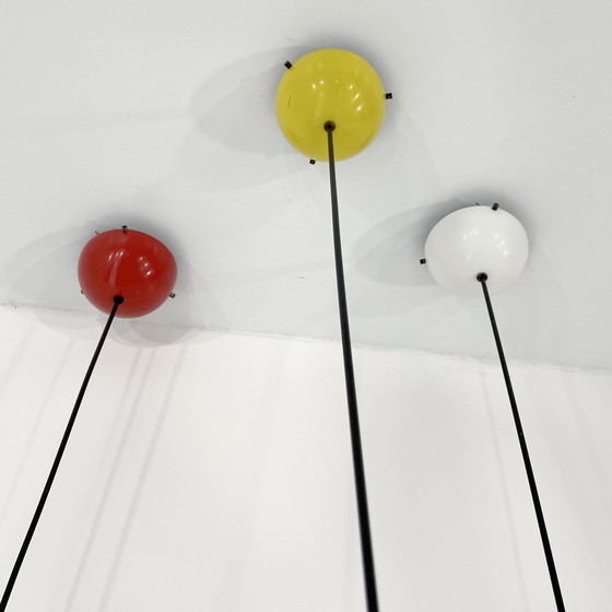 Image 1 of Set Of Tricolour Ceiling Lights From Stilnovo, 1980S
