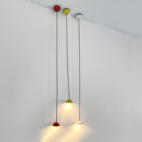 Image 1 of Set Of Tricolour Ceiling Lights From Stilnovo, 1980S