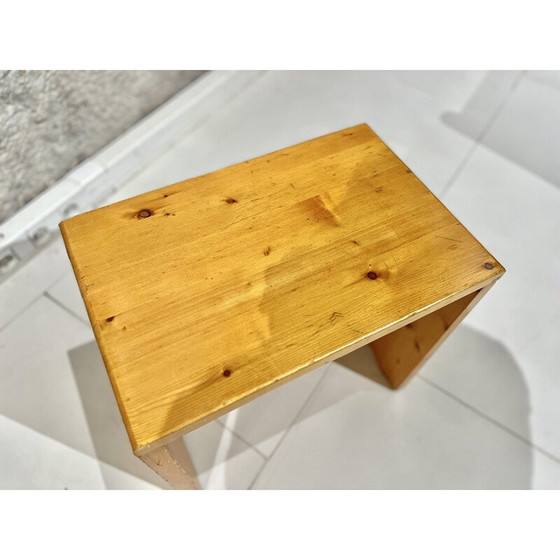 Image 1 of Set of 4 vintage stools in solid pine, selected by Charlotte Perriand for "les Arcs", 1960