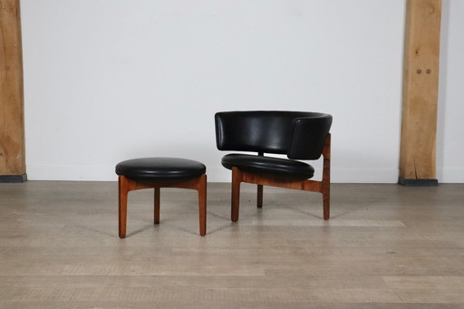 Sven Ellekaer Lounge Chair And Stool For Christian Linneberg 1962