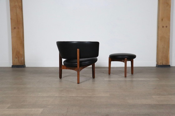 Image 1 of Sven Ellekaer Lounge Chair And Stool For Christian Linneberg 1962