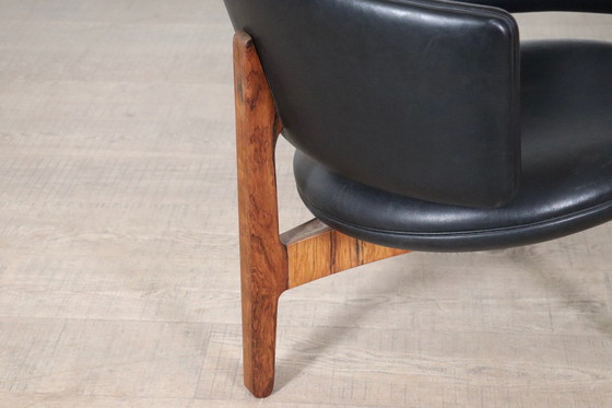 Image 1 of Sven Ellekaer Lounge Chair And Stool For Christian Linneberg 1962