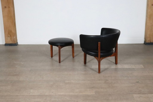 Sven Ellekaer Lounge Chair And Stool For Christian Linneberg 1962