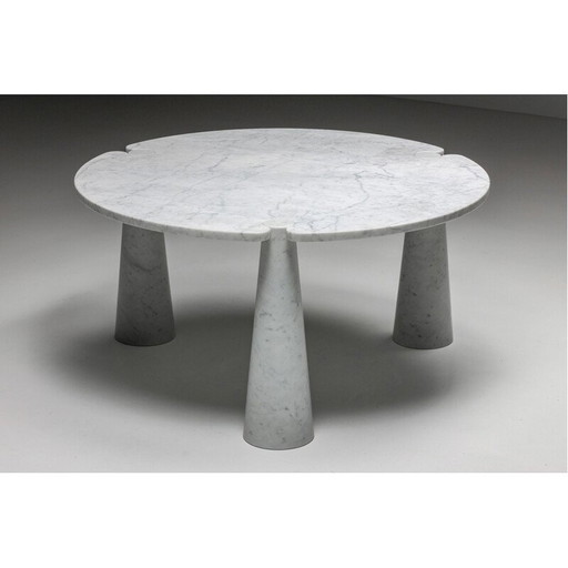 Vintage "Eros" round marble dining table by Angelo Mangiarotti, 1970s