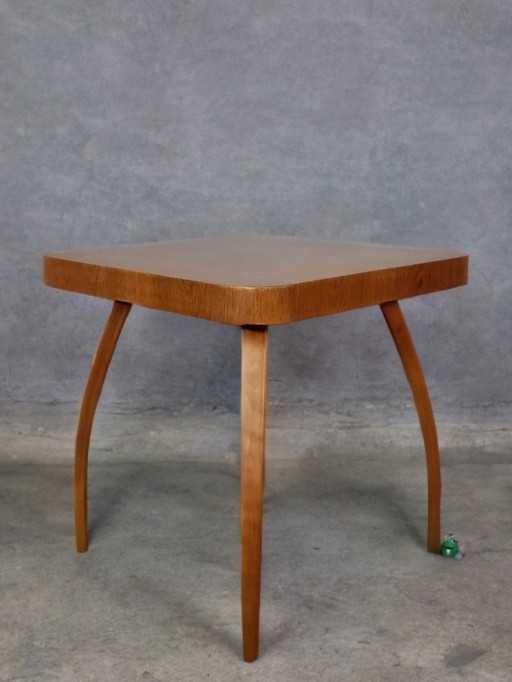 Oak Spider Table By Jindrich Halabala, Czechoslovakia 1940S