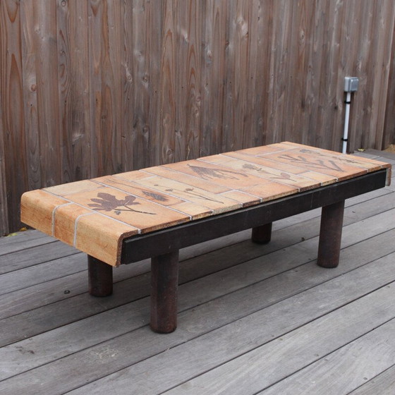 Image 1 of Vintage ceramic coffee table Herbier model by Roger Capron, 1950