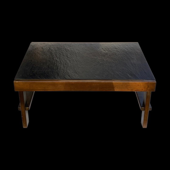 Image 1 of 1X Brutalist Modernist Black Grey Natural Stone Coffee Table By Carl Straub, Germany, 1979