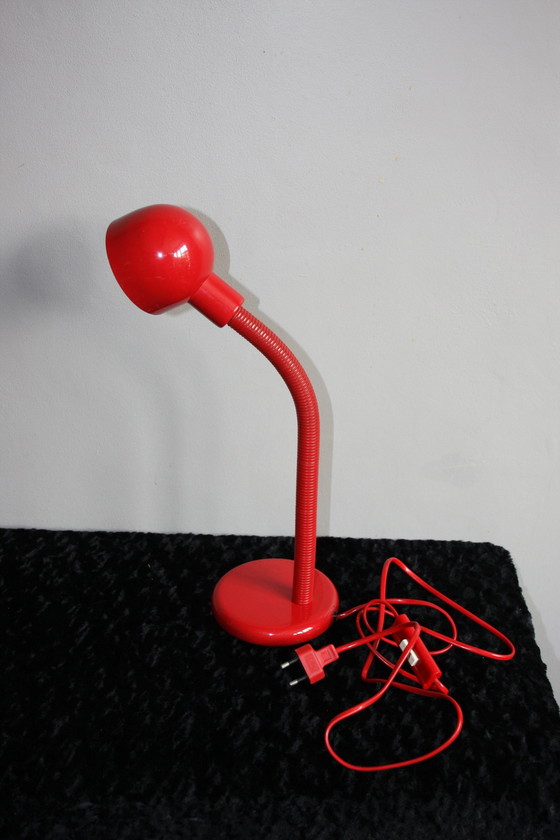 Image 1 of Red Vintage Table Lamp From Veneta Lumi, Italian 1970S