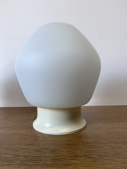 1X Vintage White Opal Glass Ceiling Lamp Philips In Style Of Bauhaus