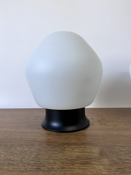 1X Vintage White Opal Glass Ceiling Lamp Philips In Style Of Bauhaus