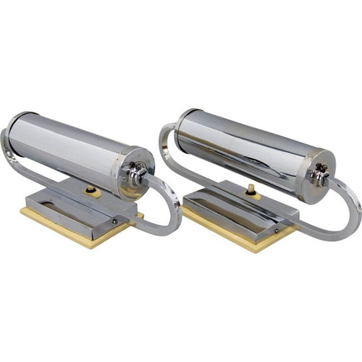 Pair of Functionalist vintage wall lamps, 1930s