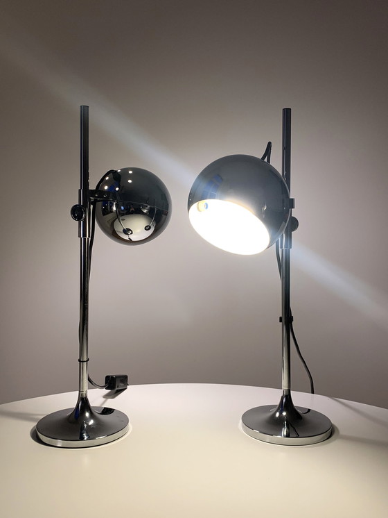 Image 1 of 2x Space Age Hillebrand table lamps