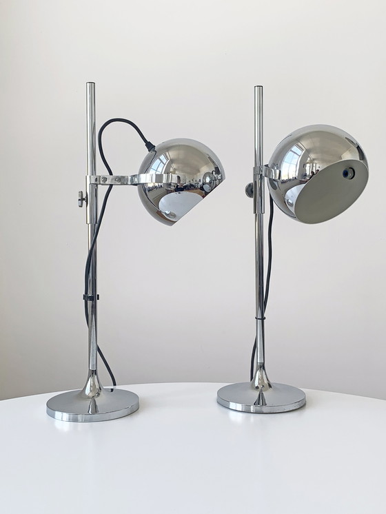 Image 1 of 2x Space Age Hillebrand table lamps