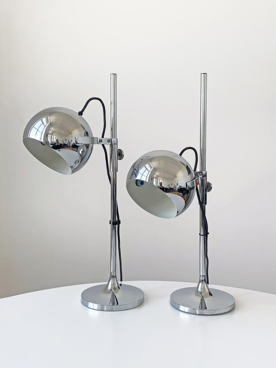 Image 1 of 2x Space Age Hillebrand table lamps