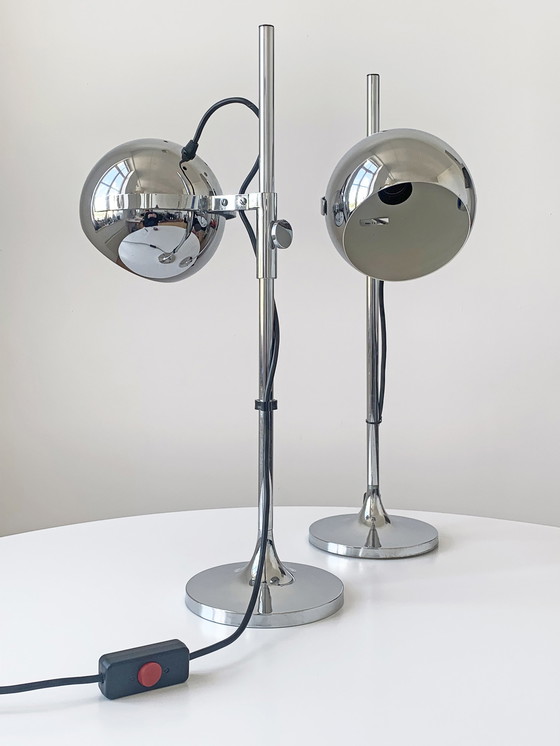 Image 1 of 2x Space Age Hillebrand table lamps