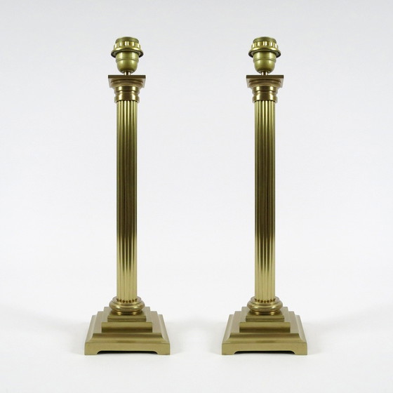 Image 1 of Set of 2 Belgian neoclassic table lamps, 1970s