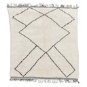 Alfombra tradicional marroquí Beni Ouarain moderna blanca