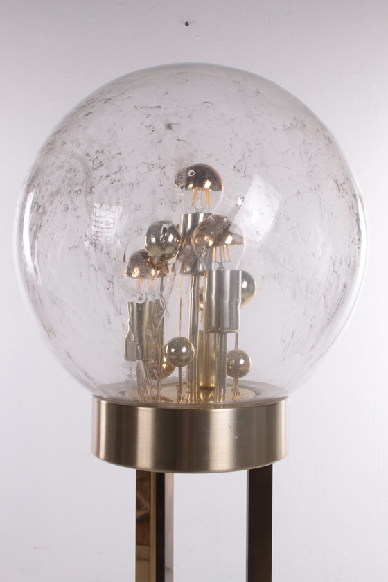 Image 1 of Golden "Sputnik" floor lamp by Doria Leuchten, Germany, 1970s