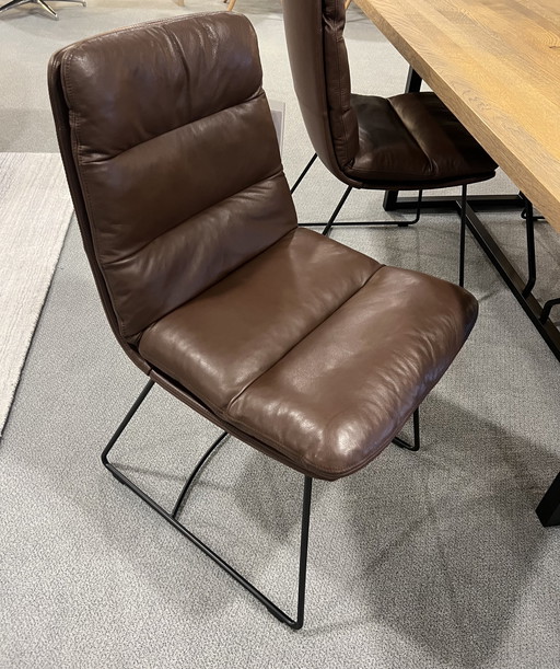 4 New KFF Arva Chairs Brown leather