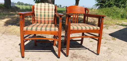 2x Schuitema Art Nouveau armchairs