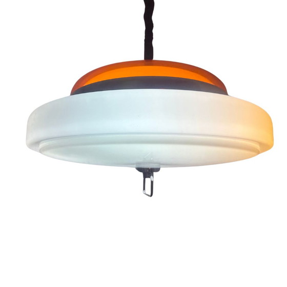 Image 1 of Vintage orange-white hanging lamp