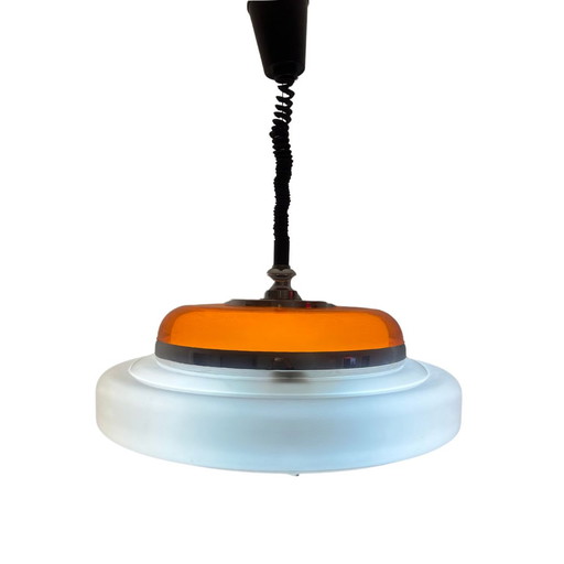 Lampe suspendue vintage orange-blanc