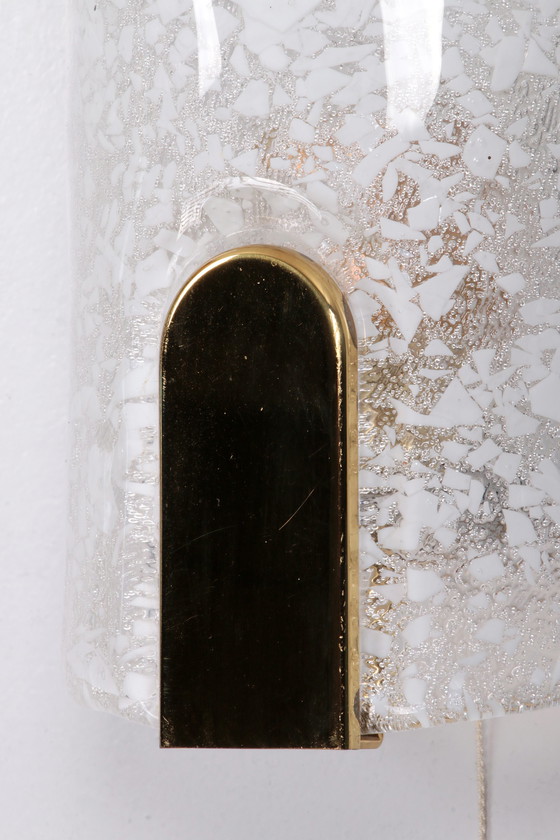 Image 1 of Hillebrand wall lamp with beautiful glass and brass, 1970